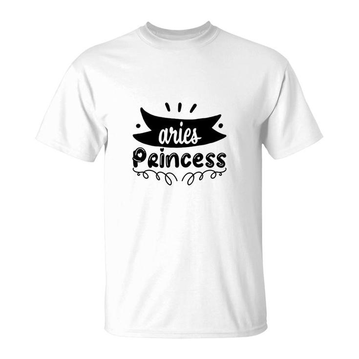 Aries Girl Black Princess For Cool Black Art Birthday Gift T-Shirt