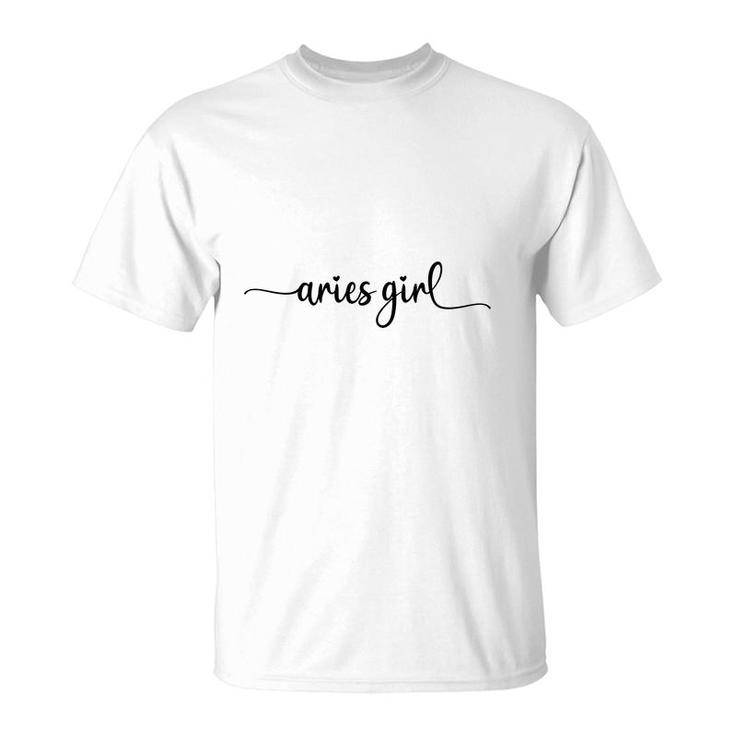 Aries Girls Itali Great Black Graphic Gift For Girl Birthday Gift T-Shirt