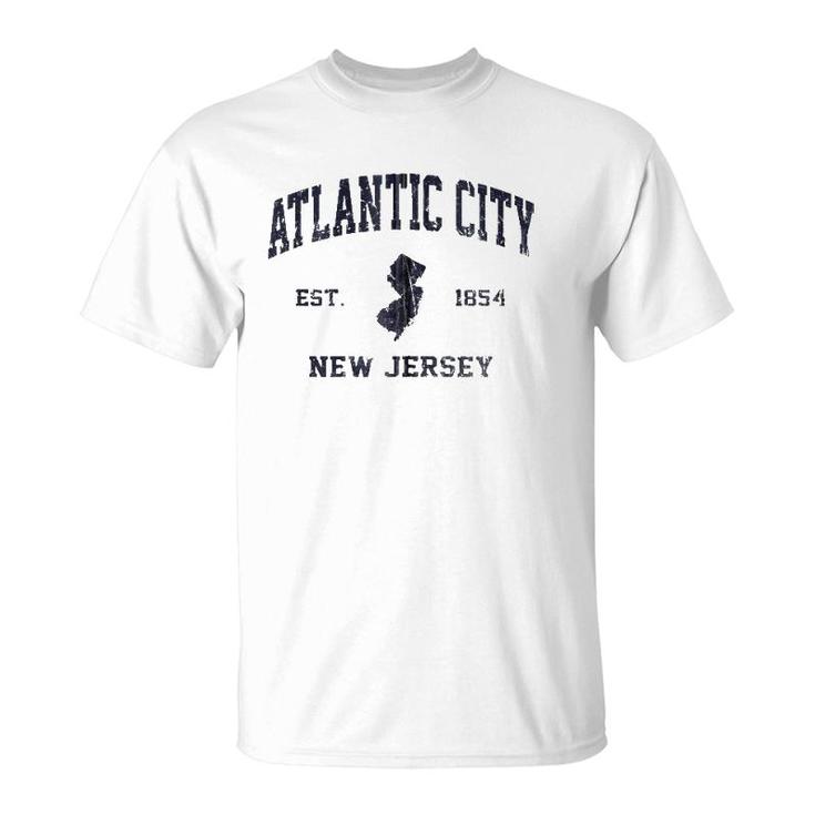 Atlantic City New Jersey Nj Vintage State Athletic Style Zip T-Shirt