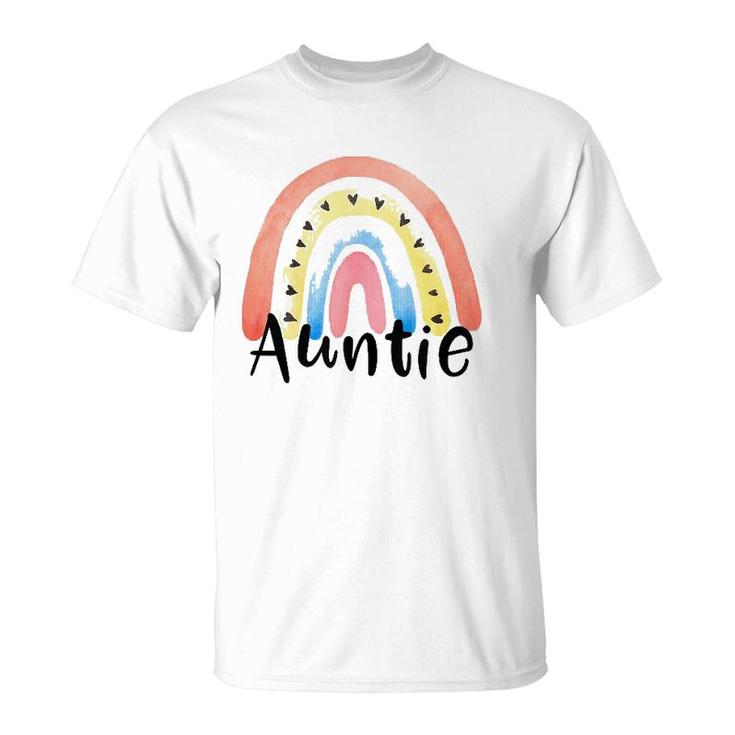 Auntie Rainbow For Women Aunt Christmas Mother's Day Niece  T-Shirt