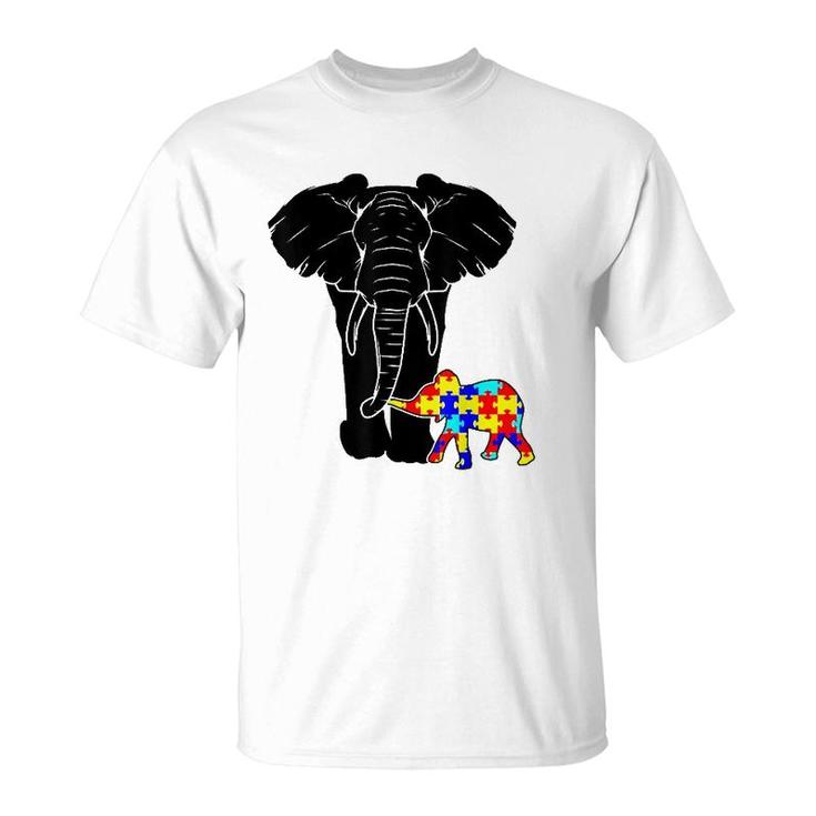 Autism Elephant Autism Awareness Gift Mom Dad Mother's Day T-Shirt
