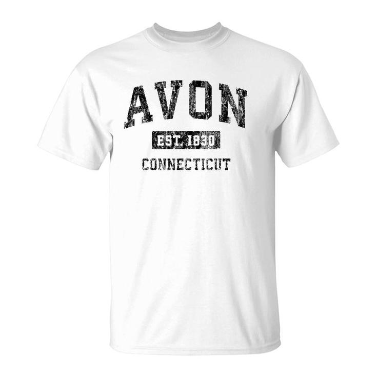 Avon Connecticut Ct Vintage Sports Design Black Design T-Shirt
