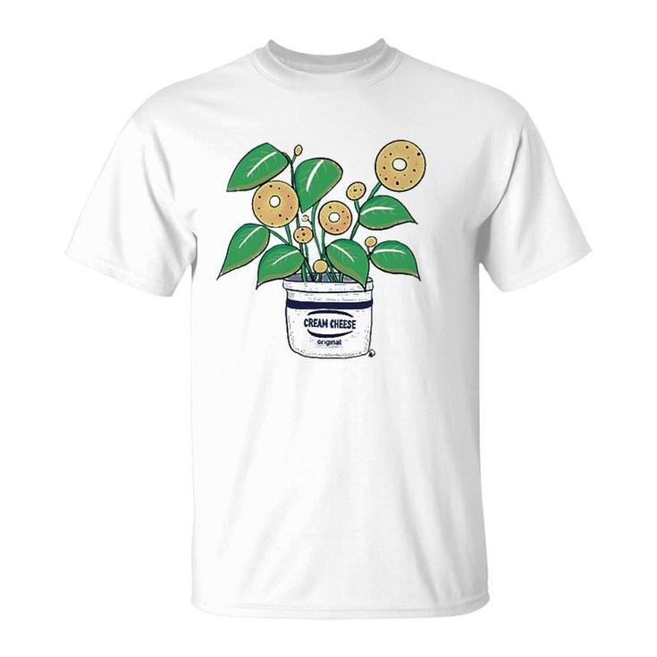 Bagel Plant In A Cream Cheese Planter Funny T-Shirt
