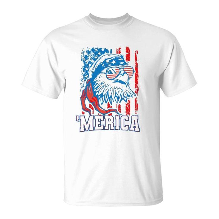 Bald Eagle American Flag Patriotic Usa 4Th Of July T-Shirt