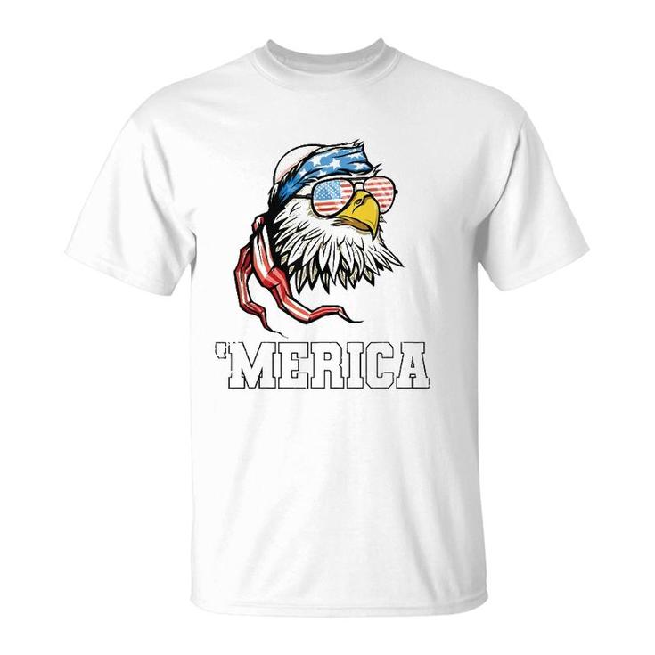 Bald Eagle Usa Flag Merica 4Th Of July Patriotic  T-Shirt