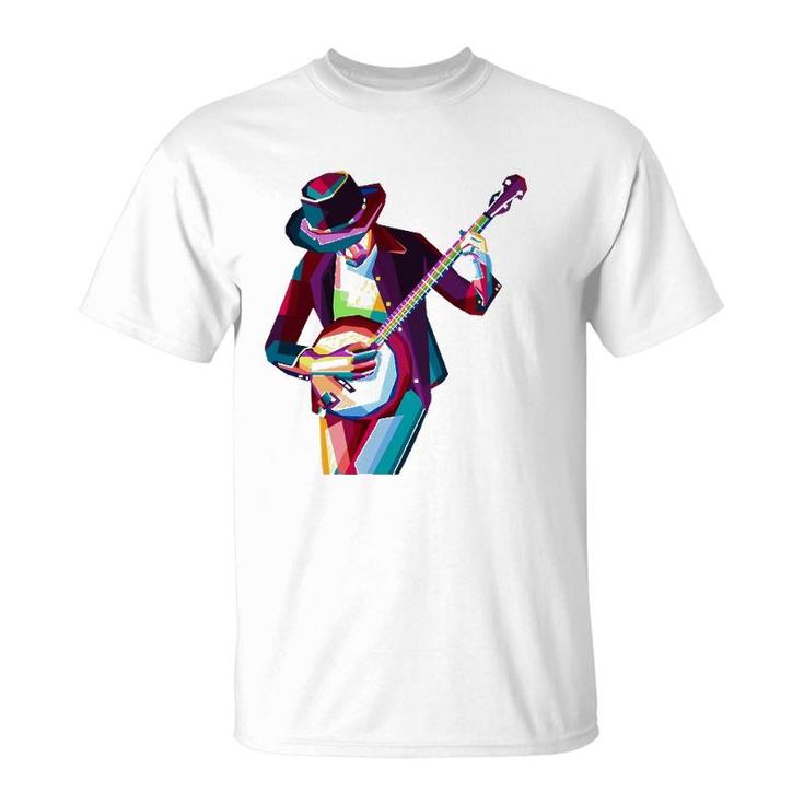 Banjo Man Bluegrass Player Rock Guitar Jamily Music Festival T-Shirt
