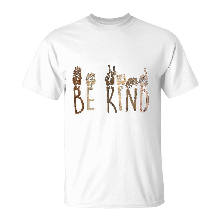Be Kind Hand Signs Black Matter T-Shirt