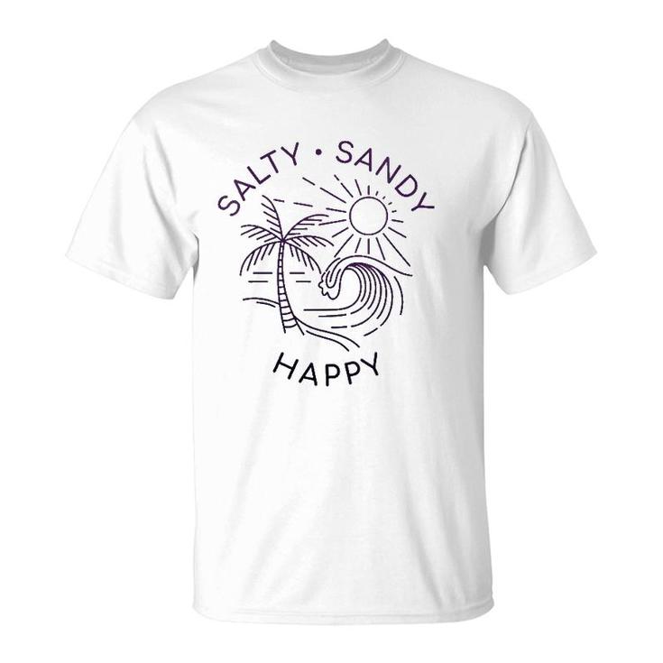 Beach Quote Love Salty Sandy Happy Vacation Sea Summer Sun T-Shirt