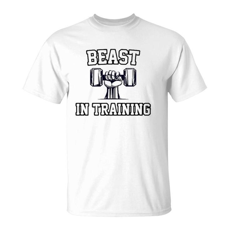 Beast In Training Son Bodybuilder Workout Dad Matching T-Shirt