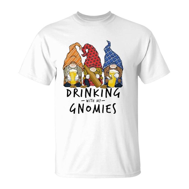 Beer Gnomes Drinking With My Gnomies Beer Drinking Men Women  T-Shirt