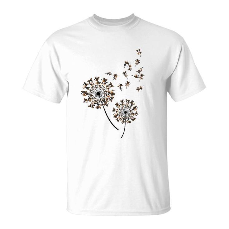 Bernese Mountain Flower Flying Dandelion Funny Dog Lover T-Shirt