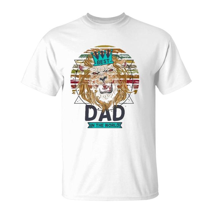 Best Dad In The World Lion Daddy For Father's Day Gift T-Shirt