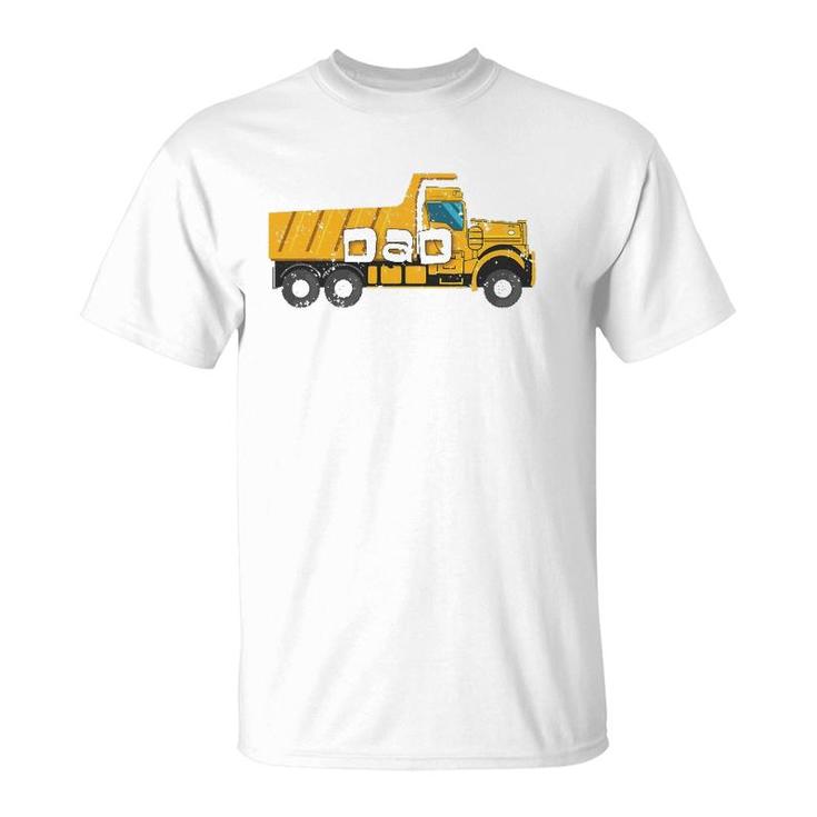 Best Dad  Yellow Construction Trucks T-Shirt