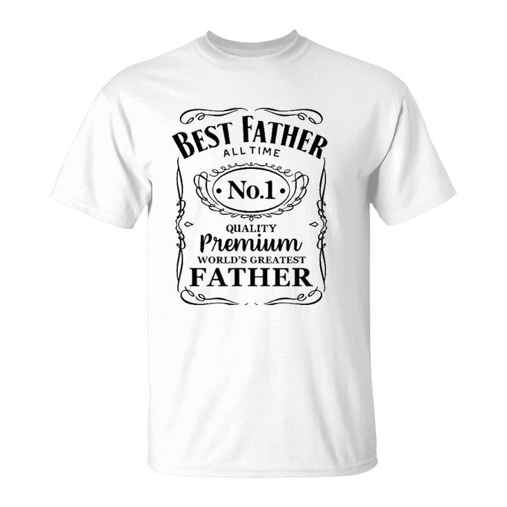 Best Father Of All Time Whiskey Label T-Shirt