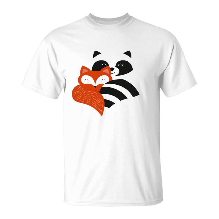 Best Friends Cute Fox & Raccoon T-Shirt