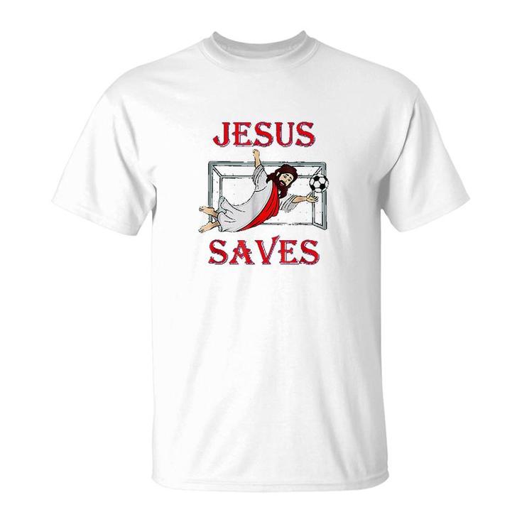 Best Jesus Saves Soccer Goalie T-Shirt