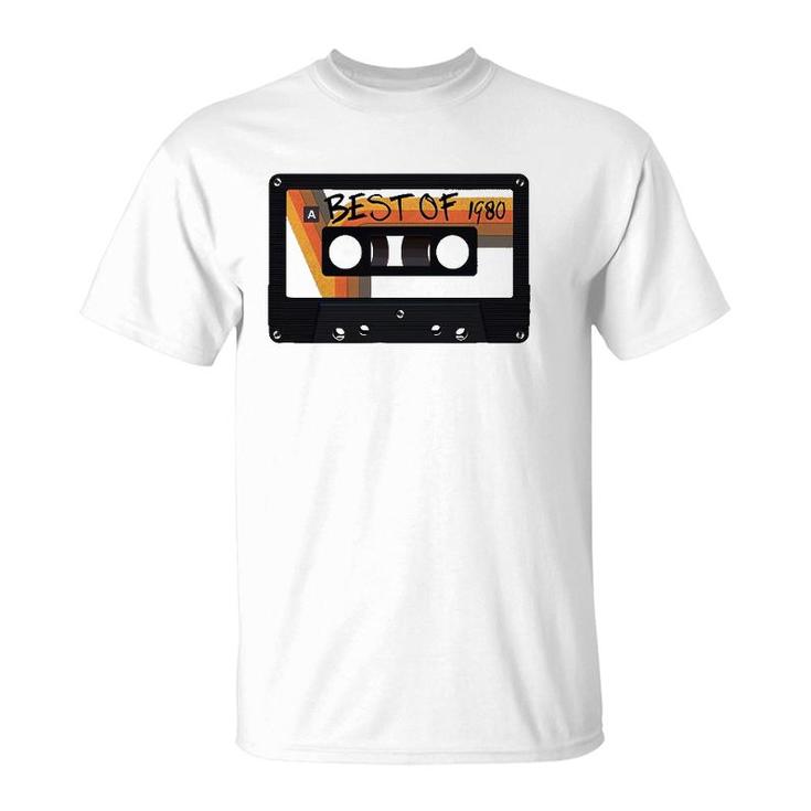 Best Of 1980 42Nd Birthday Cassette Tape Vintage T-Shirt
