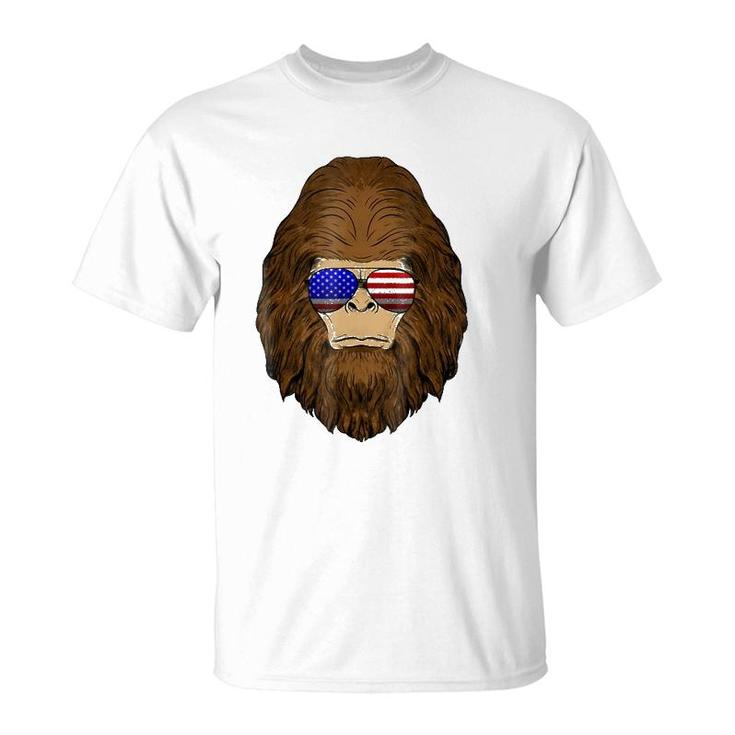 Bigfoot 4Th Of July  American Flag Merica Men Boys T-Shirt