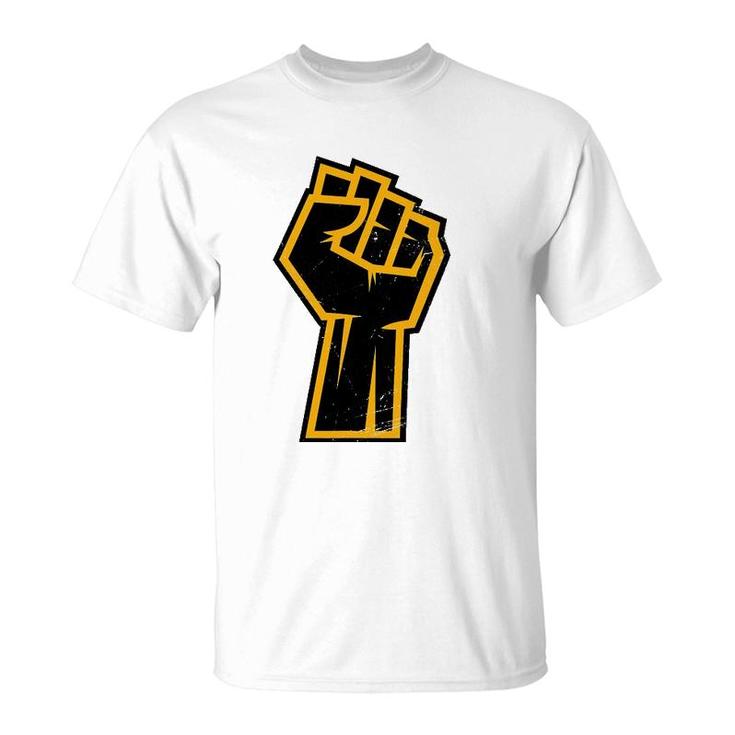 Black History Month African American Golden Protest Fist T-Shirt