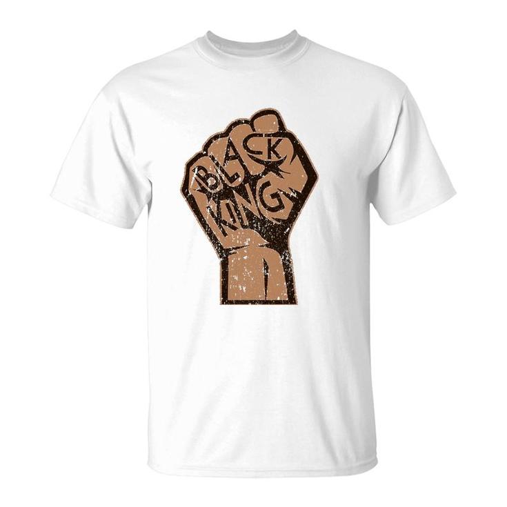 Black History Month Strong Black King Fist Melanin Men Boys T-Shirt