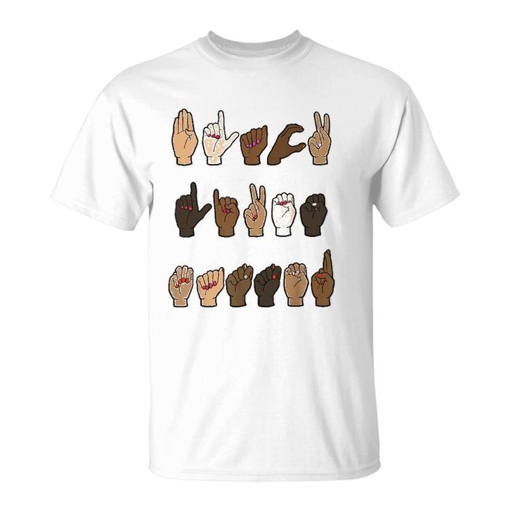 Black Lives Matter Sign Language Melanin T-Shirt