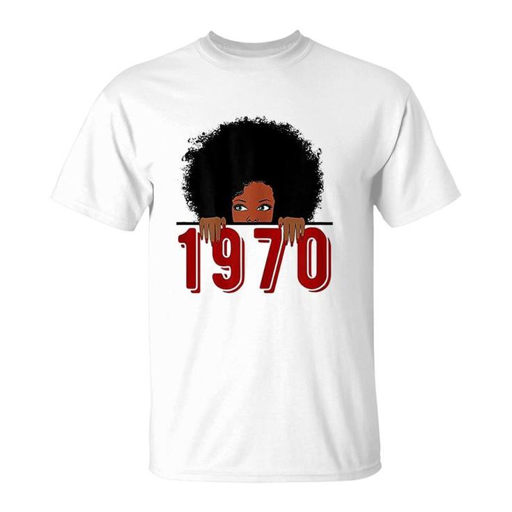 Black Queen Born In 1970 T-Shirt