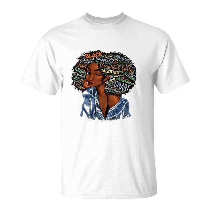 Black Smart Girls Afro Love Melanin African American Women T-Shirt