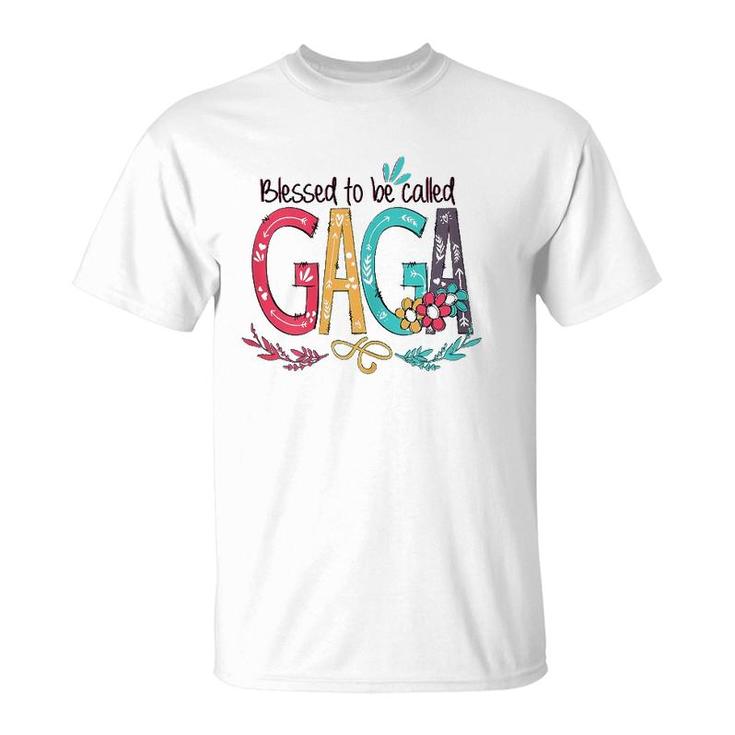 Blessed To Be Called Gaga Colorful Mother's Day Gift T-Shirt