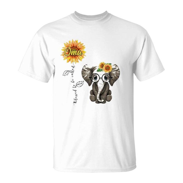 Blessed To Be Called Oma Hippie Elephant Mother's Day T-Shirt