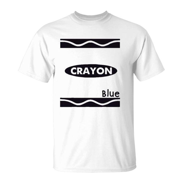 Blue Crayon Graphic Halloween Costume Group Team Matching T-Shirt