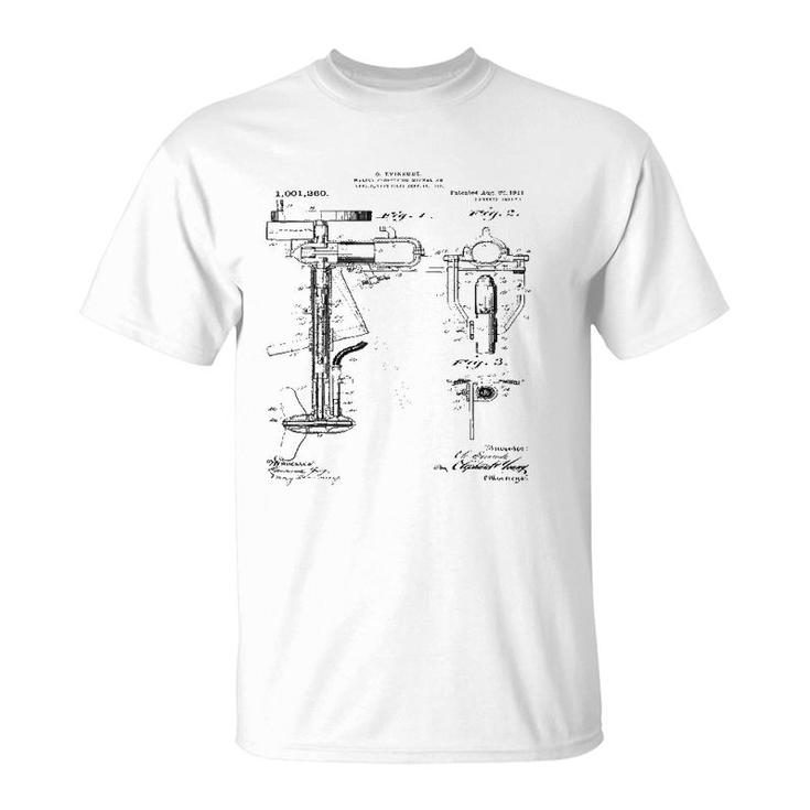 Boat Motor Patent Print Drawing T-Shirt