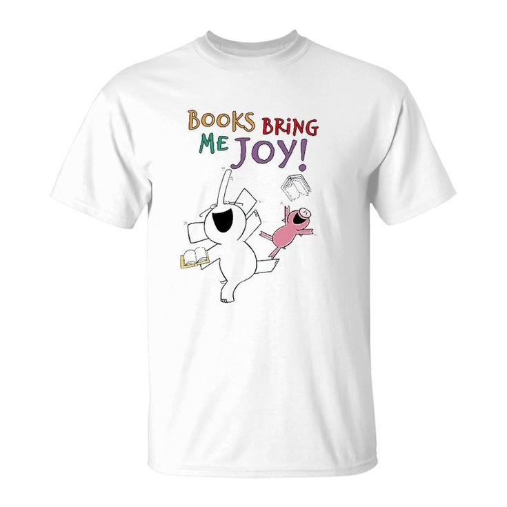 Books Bring Me Joy  Book Lover Reading Elephant And Pig T-Shirt