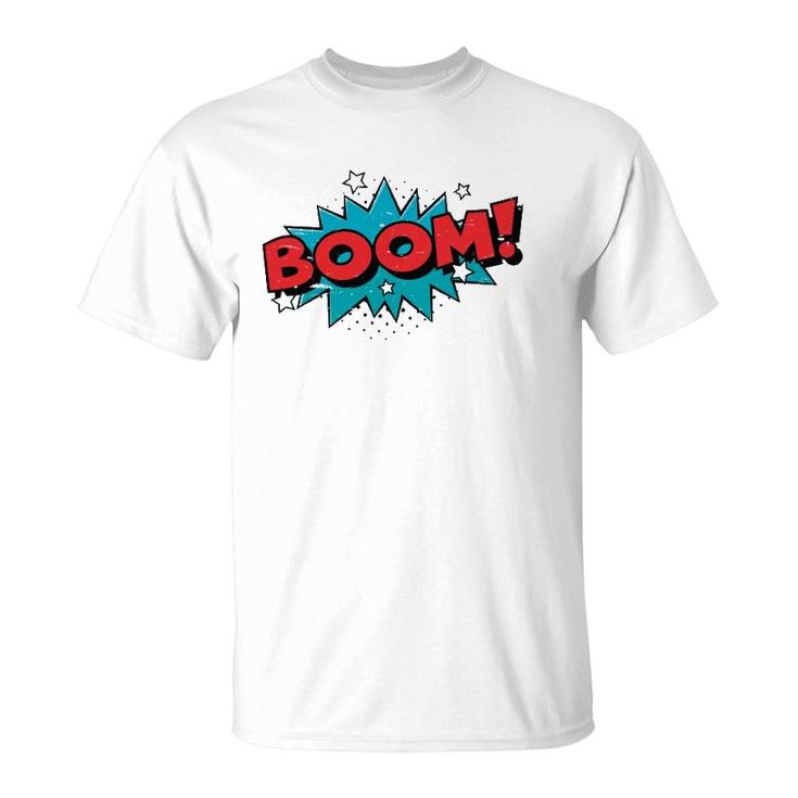 Boom Comic Book Cartoon Funny Pop Art Design Vintage  T-Shirt