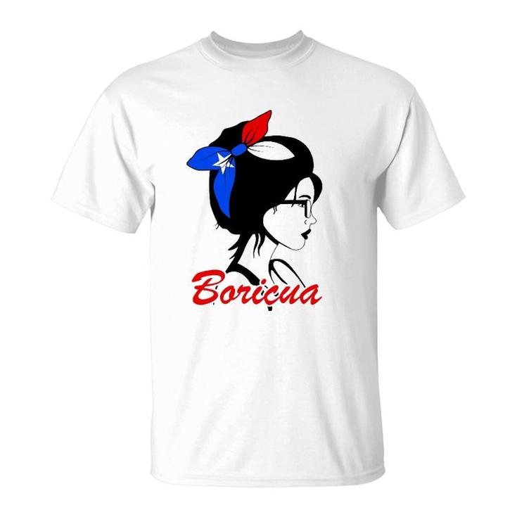 Boricua Girl Puerto Rican Mujer Puertoriqueña Flag T-Shirt