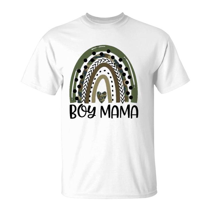 Boy Mom Rainbow Camo Leopard Funny Mom Mothers Day Gift T-Shirt