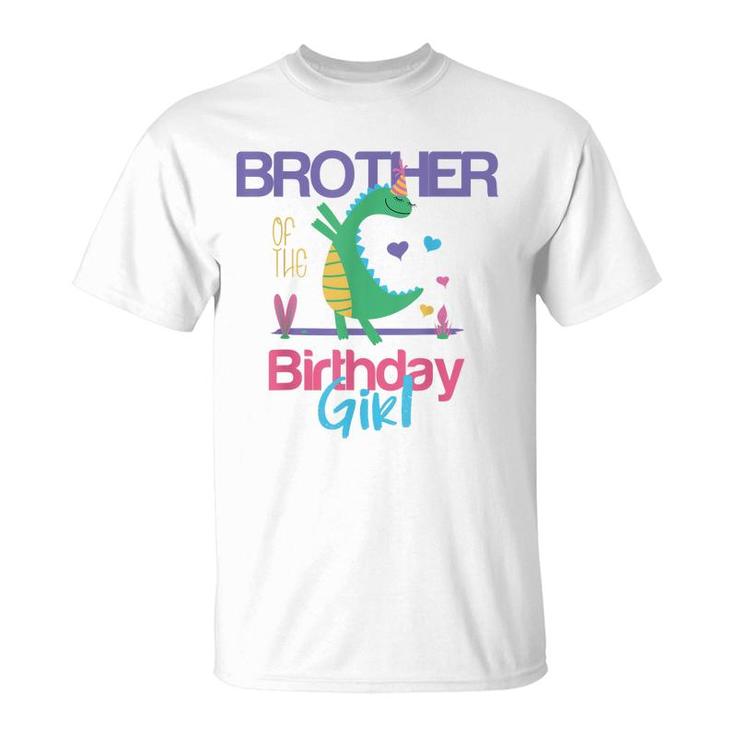 Brother Of The Birthday Girl Dinosaur Theme Matching Family  T-Shirt