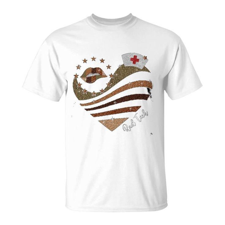 Brown Heart Rad Tech Radiologic Technologist T-Shirt