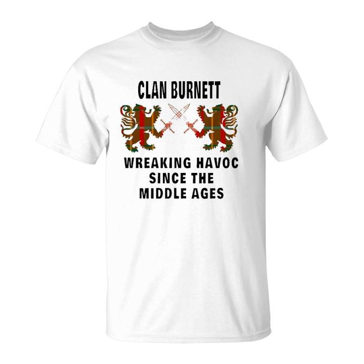 Burnett Scottish Clan Family Kilt Tartan Lion T-Shirt