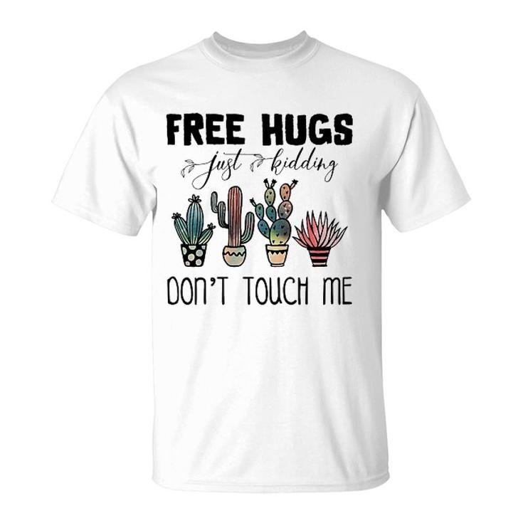 Cactus Free Hugs Dont Touch Me T-Shirt