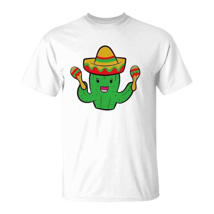 Cactus With Sombrero Cinco De Mayo Mexican Cactus T-Shirt