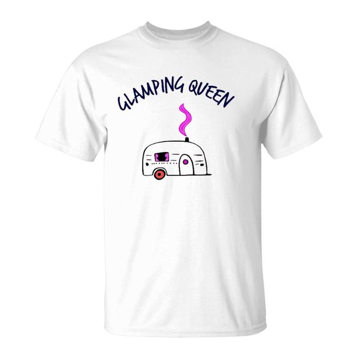 Camping And Glamping Tees Glamping Queen Happy Glamper Tee T-Shirt