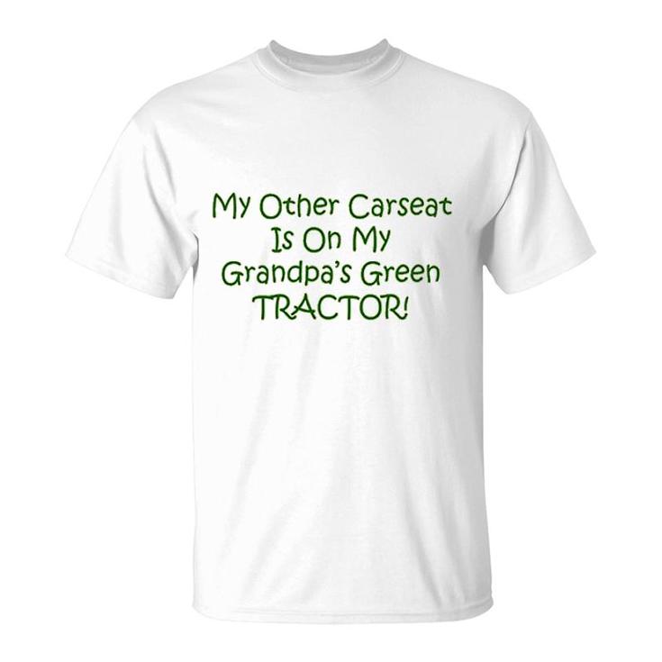 Carseat Grandpas Green Tractor Baby T-Shirt