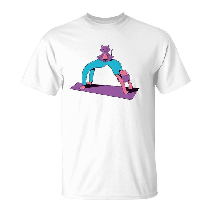 Cat Kitten Yoga Lovers Meditation T-Shirt