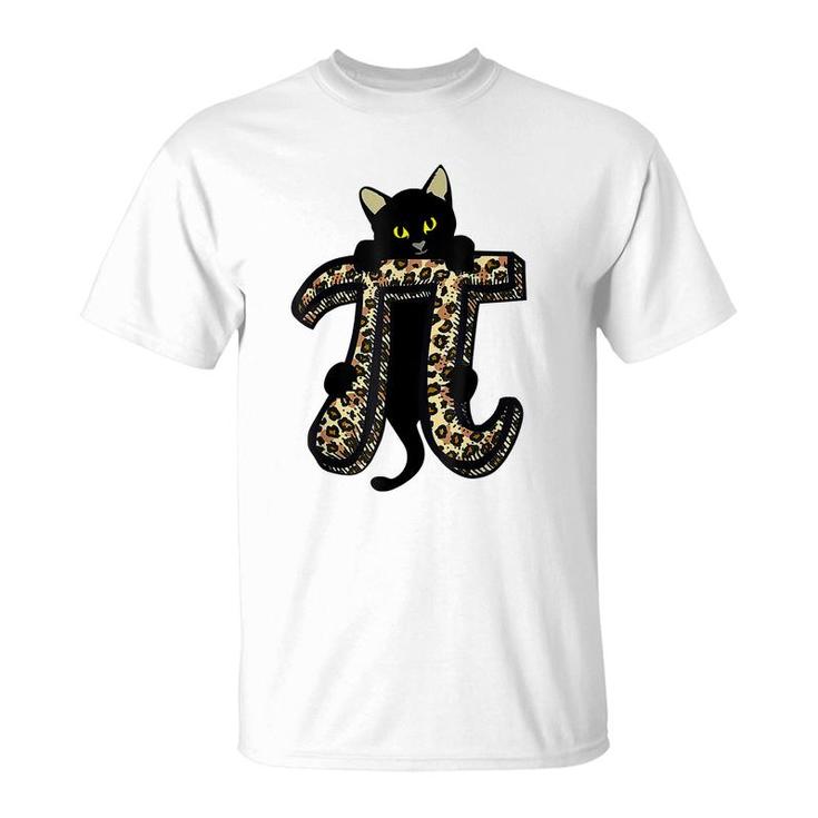 Cat Leopard Happy Pi Day Math Teacher Students Kids 314  T-Shirt