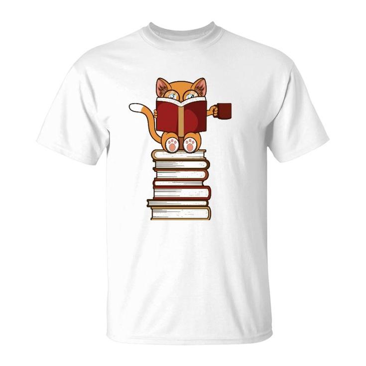 Cats And Reading Books Literature T-Shirt