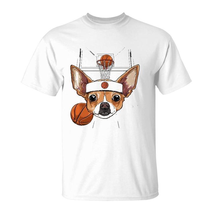Chihuahua Basketball Dog Lovers Basketball Player  T-Shirt