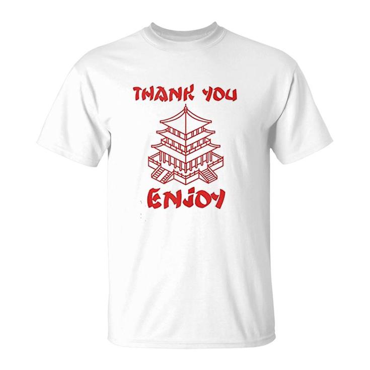 Chinese Food Take Out Box Thank You Enjoy House Cute Red T-shirt