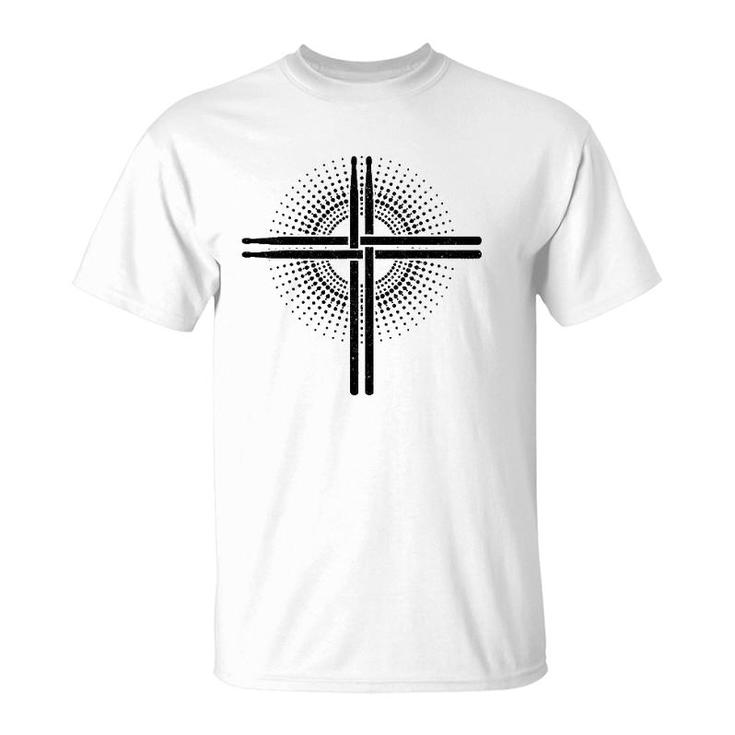 Christian Drummer Drum Sticks Cross Drumming For Jesus T-Shirt