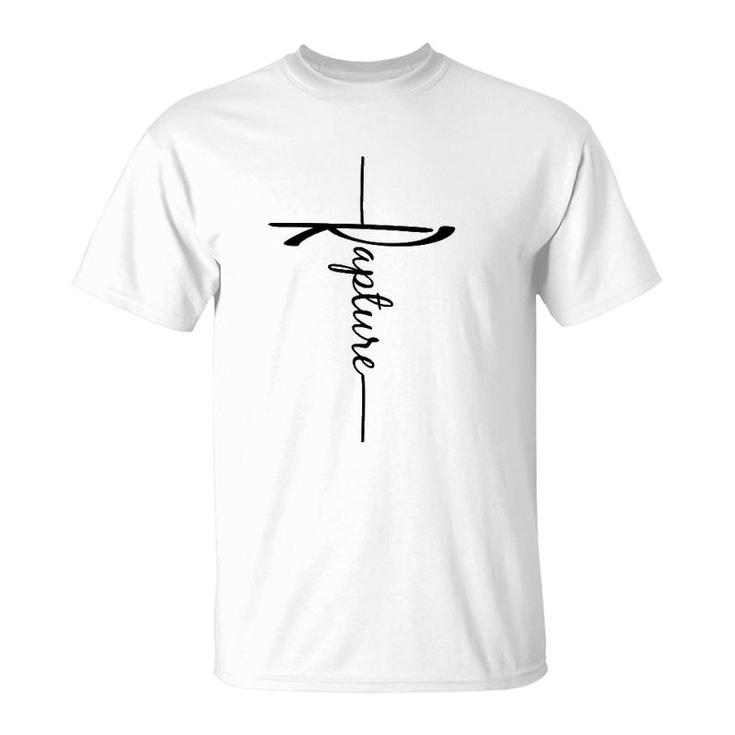 Christian Faith Cross Script - Rapture For Men For Women T-Shirt