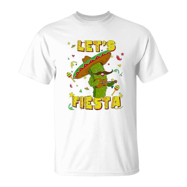 Cinco De Mayo Lets Fiesta Cactus Sombrero Hat Gift T-Shirt